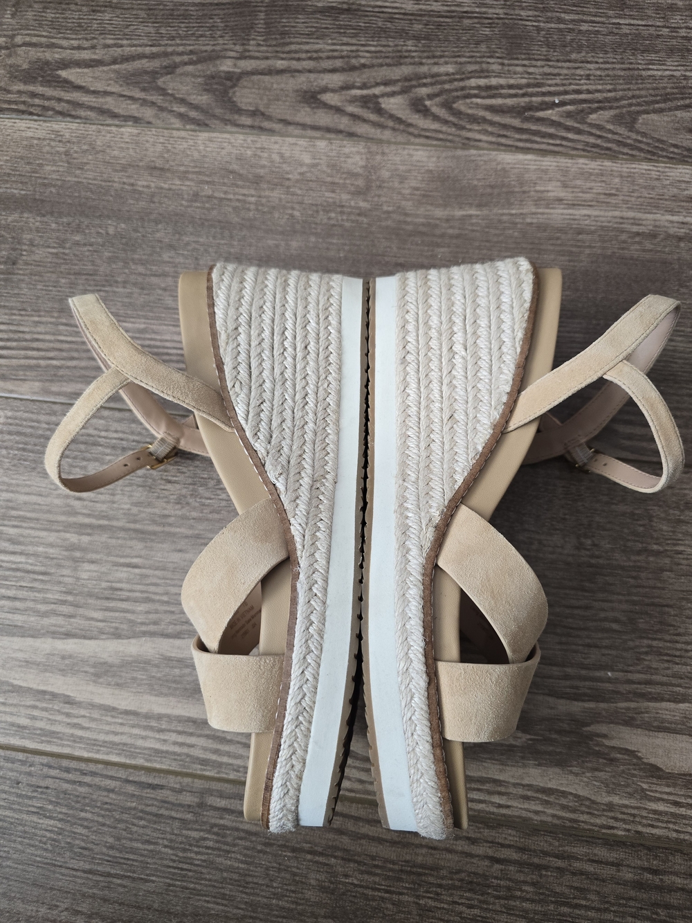 Cole Haan Sandals Womens 7 Tan Sesame CloudFeel Espadrille Wedge Comfort Boho - Picture 6 of 10